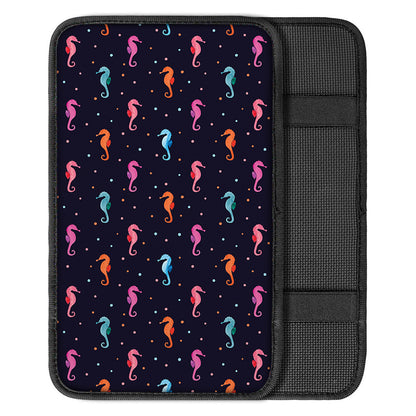 Colorful Seahorse Pattern Print Car Center Console Cover
