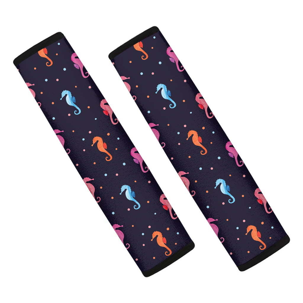 Colorful Seahorse Pattern Print Car Seat Belt Covers