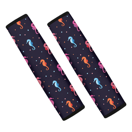 Colorful Seahorse Pattern Print Car Seat Belt Covers