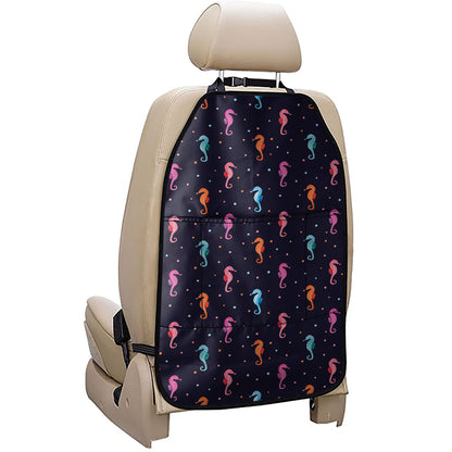 Colorful Seahorse Pattern Print Car Seat Organizers