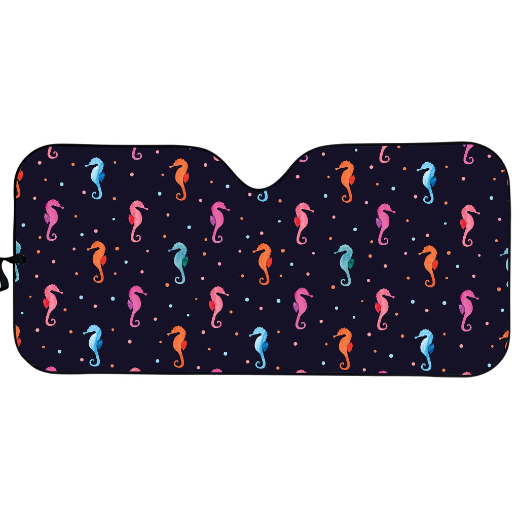 Colorful Seahorse Pattern Print Car Sun Shade