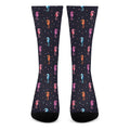 Colorful Seahorse Pattern Print Crew Socks