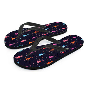 Colorful Seahorse Pattern Print Flip Flops