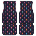 Colorful Seahorse Pattern Print Front and Back Car Floor Mats