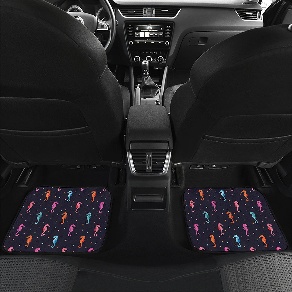 Colorful Seahorse Pattern Print Front and Back Car Floor Mats