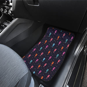Colorful Seahorse Pattern Print Front and Back Car Floor Mats