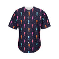 Colorful Seahorse Pattern Print Men's Baseball Jersey