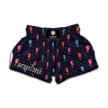 Colorful Seahorse Pattern Print Muay Thai Boxing Shorts