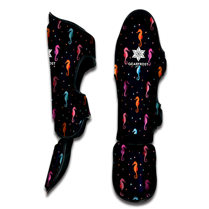 Colorful Seahorse Pattern Print Muay Thai Shin Guard