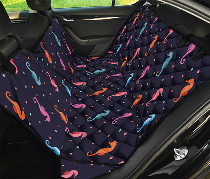 Colorful Seahorse Pattern Print Pet Car Back Seat Cover