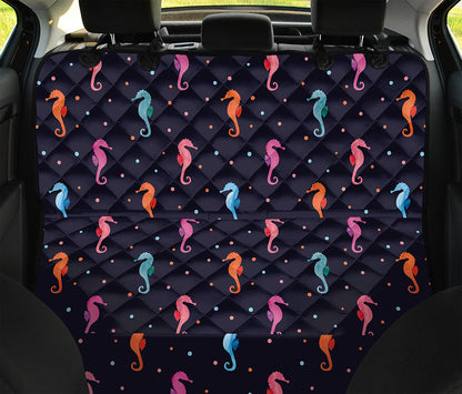 Colorful Seahorse Pattern Print Pet Car Back Seat Cover