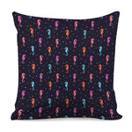 Colorful Seahorse Pattern Print Pillow Cover