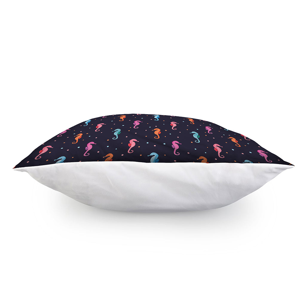 Colorful Seahorse Pattern Print Pillow Cover