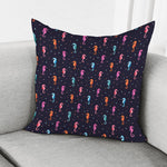 Colorful Seahorse Pattern Print Pillow Cover