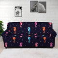 Colorful Seahorse Pattern Print Sofa Cover