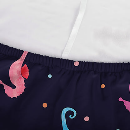 Colorful Seahorse Pattern Print Sofa Cover