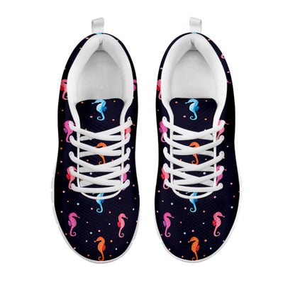 Colorful Seahorse Pattern Print White Sneakers