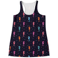 Colorful Seahorse Pattern Print Women's Racerback Tank Top