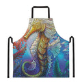 Colorful Seahorse Print Apron