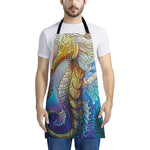 Colorful Seahorse Print Apron