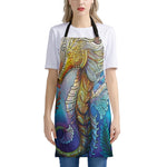 Colorful Seahorse Print Apron