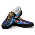 Colorful Seahorse Print Black Slip On Sneakers