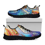 Colorful Seahorse Print Black Sneakers