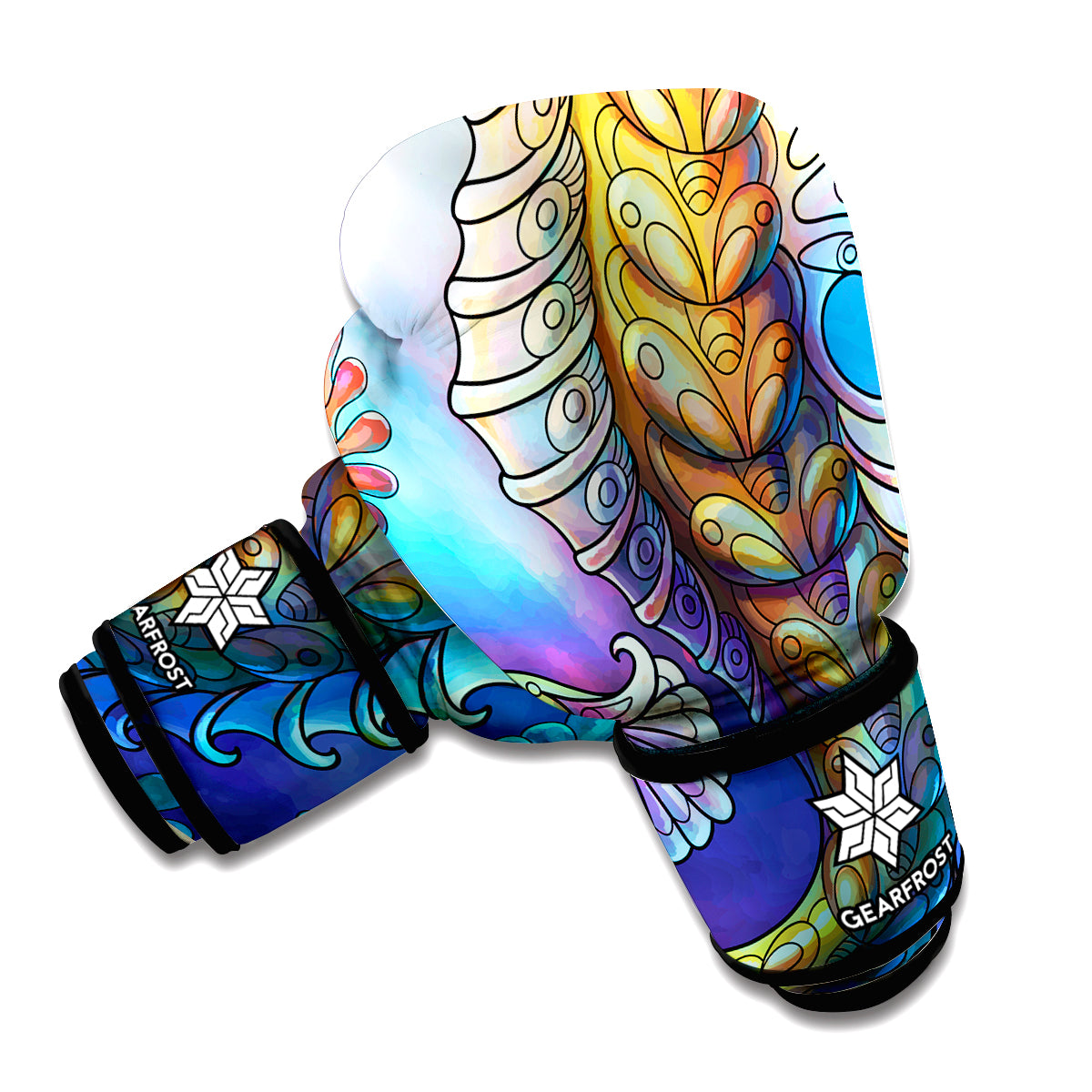 Colorful Seahorse Print Boxing Gloves