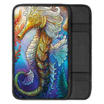 Colorful Seahorse Print Car Center Console Cover