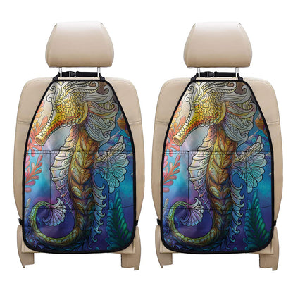 Colorful Seahorse Print Car Seat Organizers