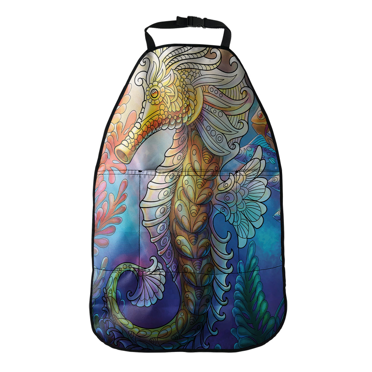 Colorful Seahorse Print Car Seat Organizers