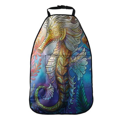 Colorful Seahorse Print Car Seat Organizers