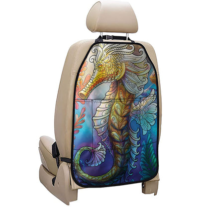 Colorful Seahorse Print Car Seat Organizers