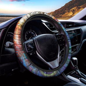 Colorful Seahorse Print Car Steering Wheel Cover