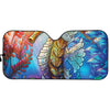 Colorful Seahorse Print Car Sun Shade