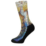 Colorful Seahorse Print Crew Socks