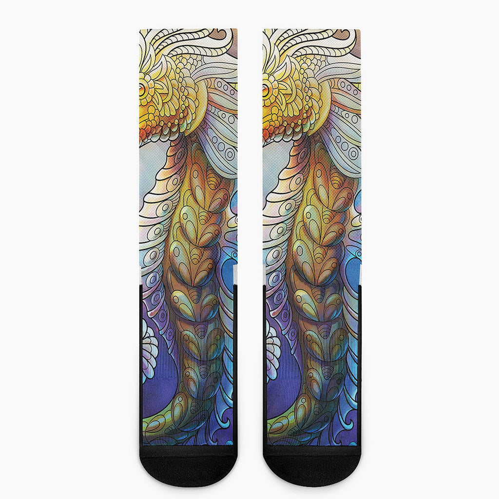Colorful Seahorse Print Crew Socks
