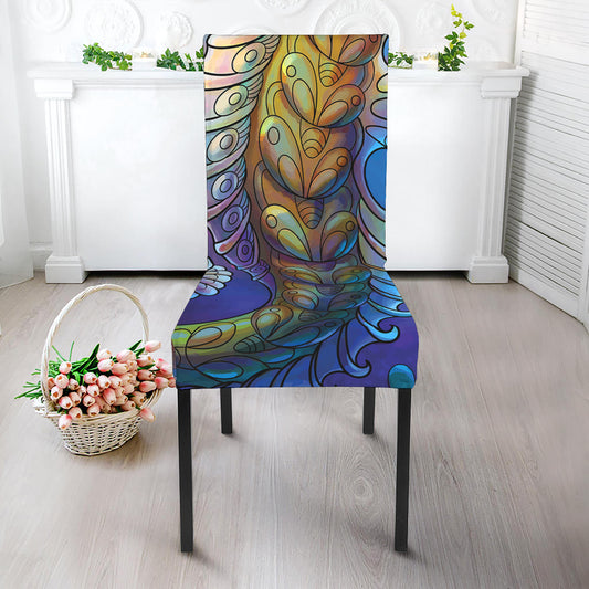 Colorful Seahorse Print Dining Chair Slipcover