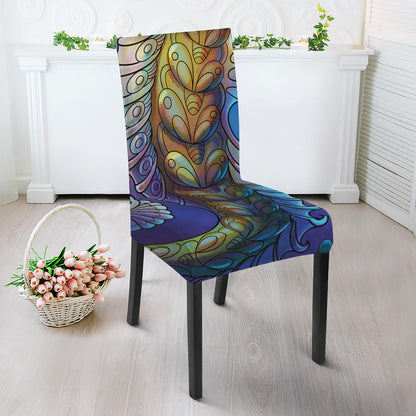 Colorful Seahorse Print Dining Chair Slipcover