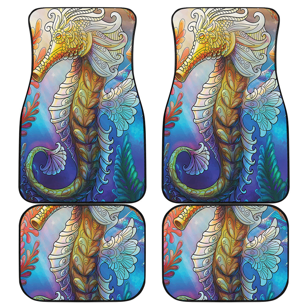 Colorful Seahorse Print Front and Back Car Floor Mats