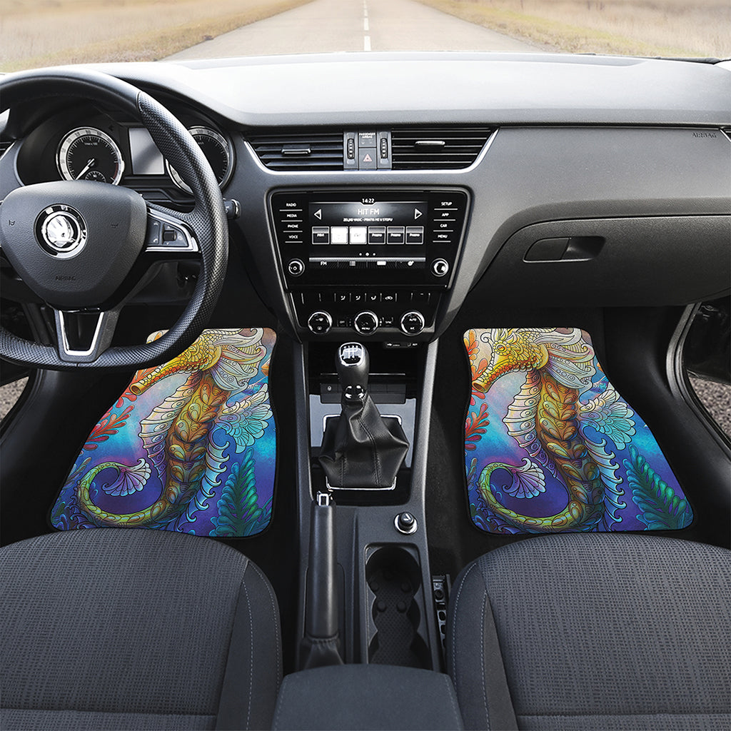 Colorful Seahorse Print Front and Back Car Floor Mats