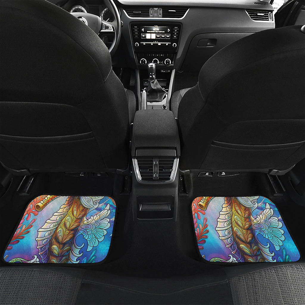 Colorful Seahorse Print Front and Back Car Floor Mats