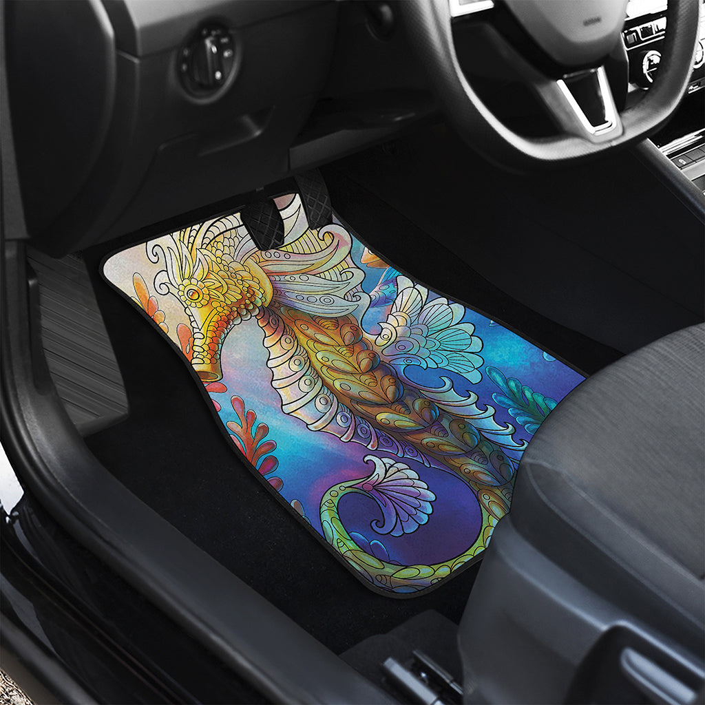 Colorful Seahorse Print Front and Back Car Floor Mats