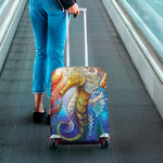 Colorful Seahorse Print Luggage Cover