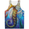 Colorful Seahorse Print Men's Tank Top
