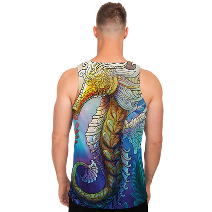 Colorful Seahorse Print Men's Tank Top
