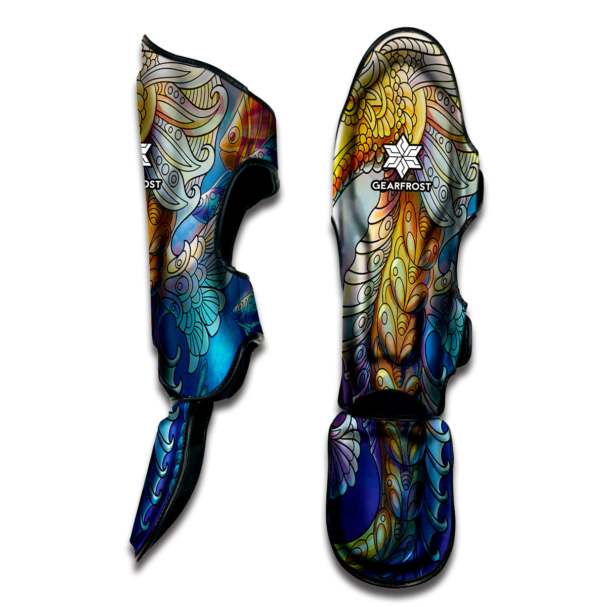 Colorful Seahorse Print Muay Thai Shin Guard