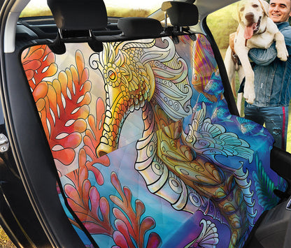 Colorful Seahorse Print Pet Car Back Seat Cover