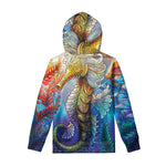 Colorful Seahorse Print Pullover Hoodie