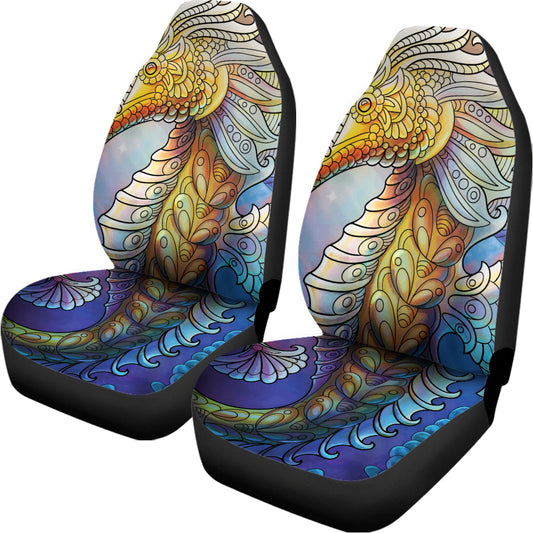 Colorful Seahorse Print Universal Fit Car Seat Covers